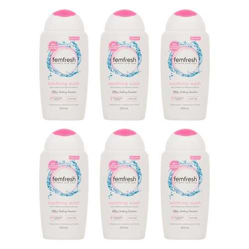 Femfresh Soothing Wash 250mL Pack of 6