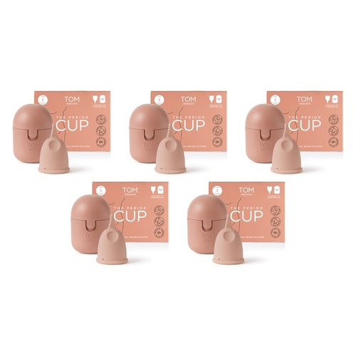 TOM Organic Period Cup Size 2 Super Pack of 5