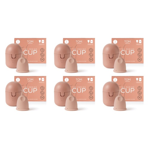 TOM Organic Period Cup Size 2 Super Pack of 6