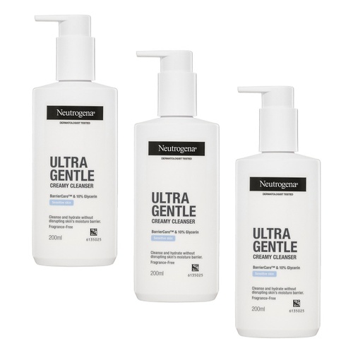 Neutrogena® Ultra Gentle Creamy Cleanser 200mL Pack of 3