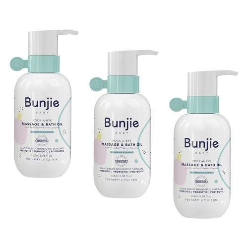 Bunjie Rock-a-Bye Massage & Bath Oil 165mL Pack of 3