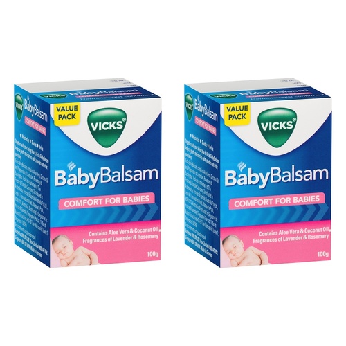 Vicks BabyBalsam Decongestant Rub 100g Pack of 2