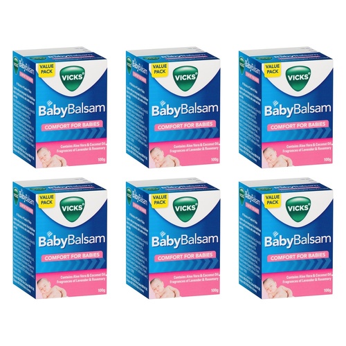 Vicks BabyBalsam Decongestant Rub 100g Pack of 6