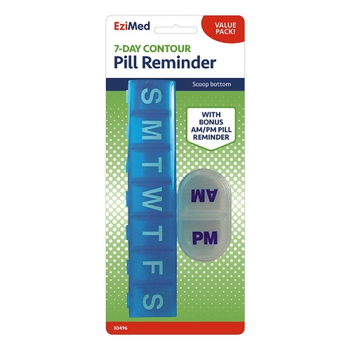 Ezy Dose 7 Day Contour Pill Reminder With Bonus AM & PM Pill Reminder