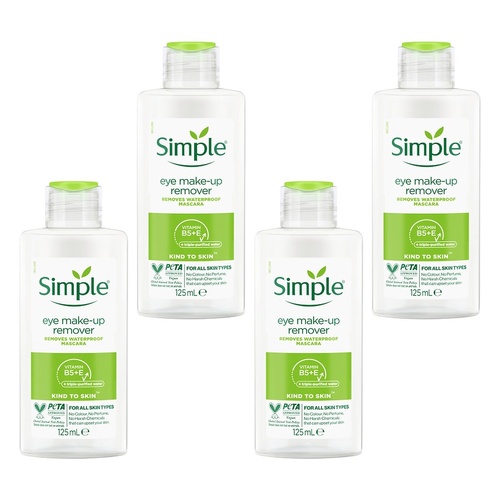 Simple Kind To Skin Eye Make-Up Remover 125mL Pack of 4