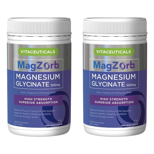 Magzorb Magnesium Glycinate 100 Capsules Pack of 2