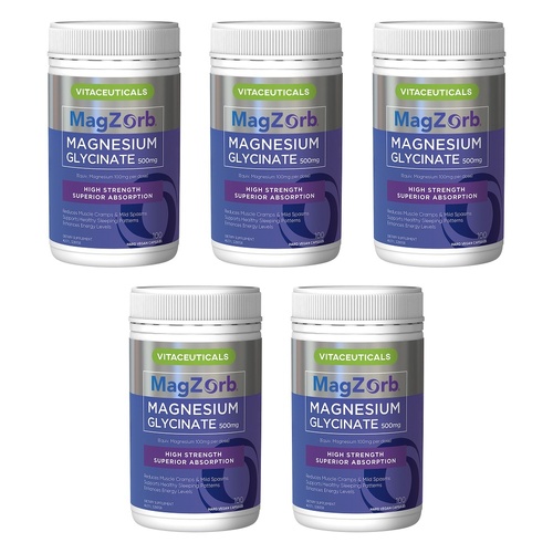 Magzorb Magnesium Glycinate 100 Capsules Pack of 5