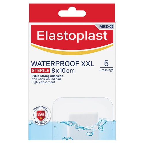 Elastoplast Waterproof XXL Sterile Dressings 8cm x 10cm