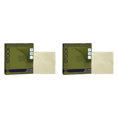 Medstock Alginate Dressing 10cm x 10cm 10 Pack Bundle of 2