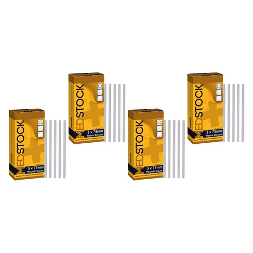 Medstock Wound Closure Strip 3mm x 75mm 50 Pack Bundle of 4