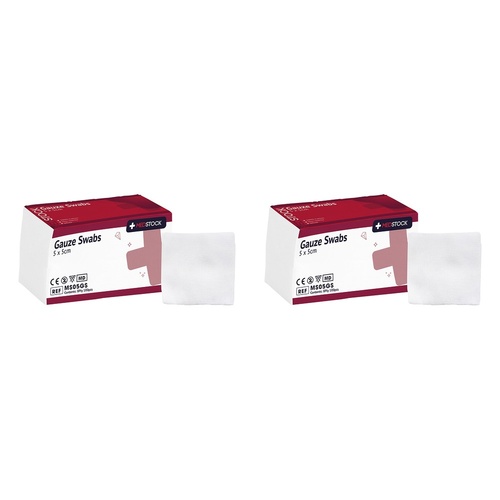 Medstock Gauze Swab 5cm x 5cm 8 Ply 100 Pack Bundle of 2