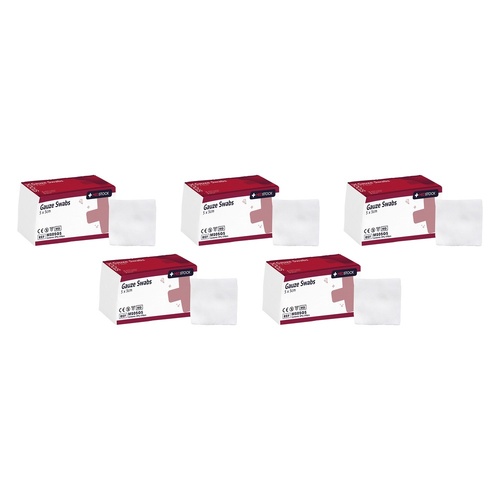 Medstock Gauze Swab 5cm x 5cm 8 Ply 100 Pack Bundle of 5