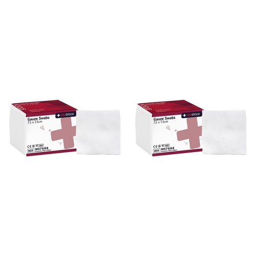 Medstock Gauze Swab 7.5cm x 7.5cm 8 Ply 100 Pack Bundle of 2