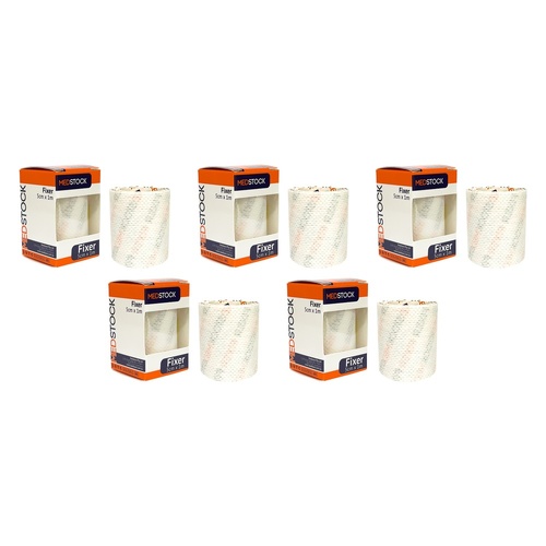 Medstock Fabric Roll Fixer 5cm x 1m 1 Roll Pack of 5