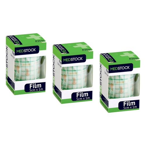 Medstock Film Dressing Roll 5cm x 1m 1 Roll Pack of 3