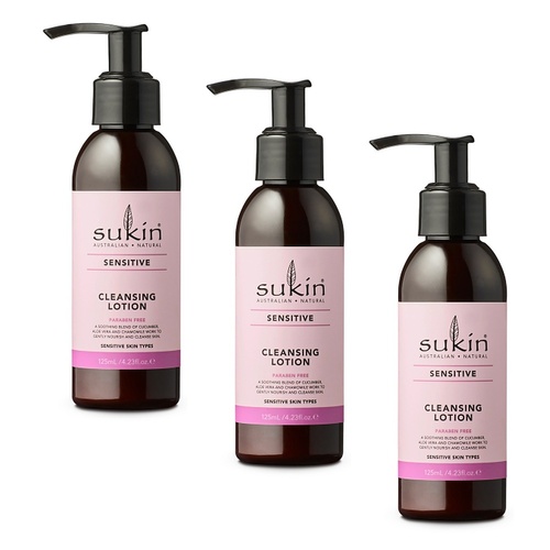 Sukin Sensitive Cleansing Lotion 125mL Pack of 3