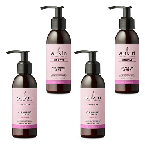 Sukin Sensitive Cleansing Lotion 125mL Pack of 4