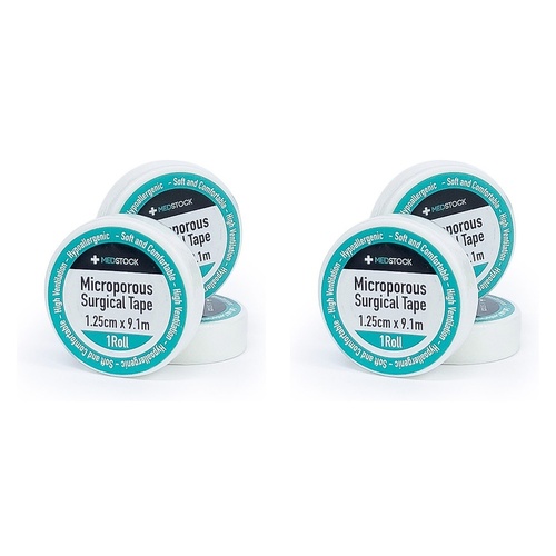 Medstock Microporous Tape 1.25cm x 1.9m 1 Roll x 24 Bundle of 2