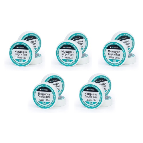 Medstock Microporous Tape 1.25cm x 1.9m 1 Roll x 24 Bundle of 5