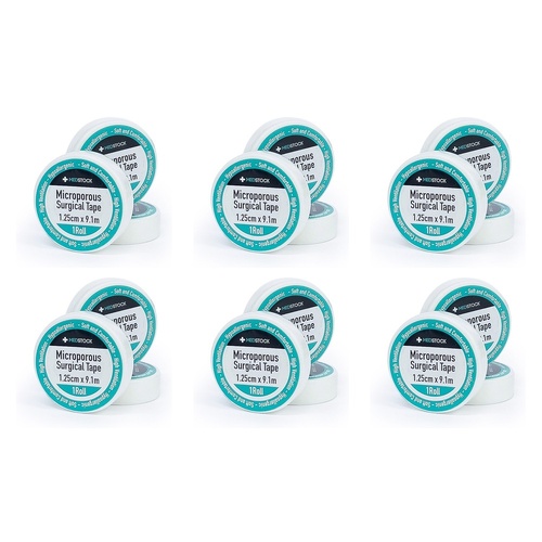 Medstock Microporous Tape 1.25cm x 1.9m 1 Roll x 24 Bundle of 6