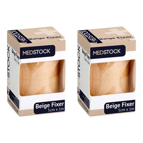 Medstock Beige Fabric Fixer Roll 5cm x 1m 1 Roll Pack of 2
