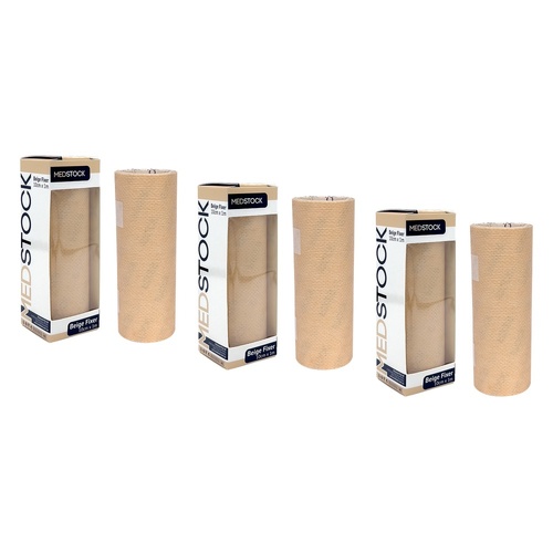Medstock Beige Fabric Fixer Roll 10cm x 1m 1 Roll Pack of 3