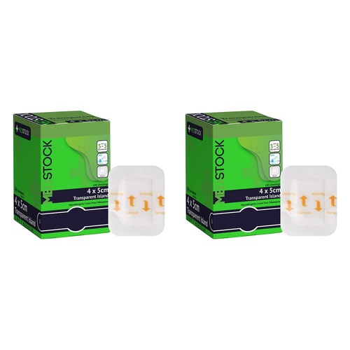 Medstock Transparent Island Dressing 4cm x 5cm 100 Pack Bundle of 2