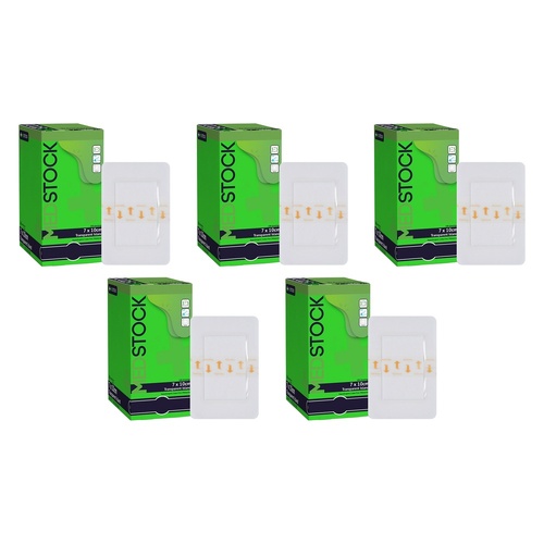 Medstock Transparent Island Dressing 7cm x 10cm 100 Pack Bundle of 5