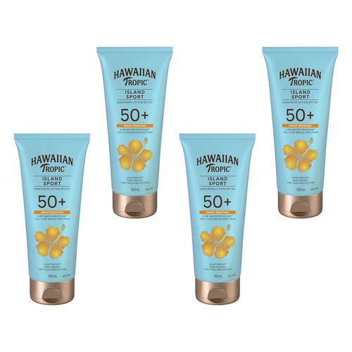Hawaiian Tropic Island Sport Sunscreen Lotion SPF50+ 180mL Pack of 4