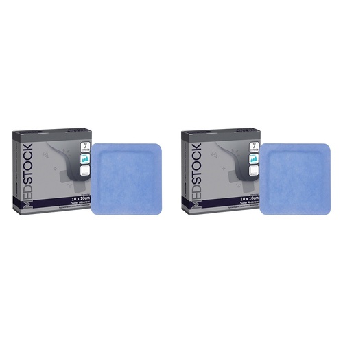 Medstock Super Absorbent Dressing 10cm x 10cm 10 Pack Bundle of 2