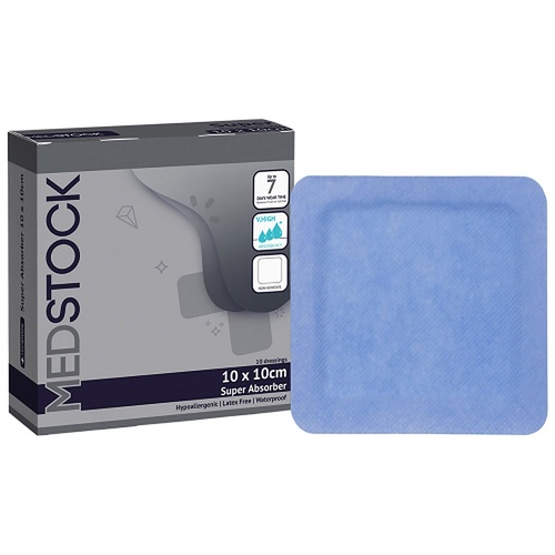 Medstock Super Absorbent Dressing 10cm x 10cm 10 Pack