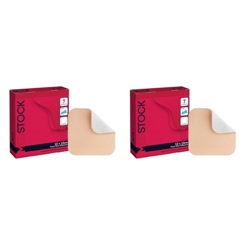 Medstock Foam Non-Adhesive Dressing 10cm x 10cm 10 Pack Bundle of 2