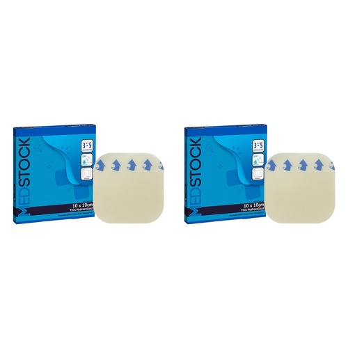 Medstock Hydrocolloid Dressing 10cm x 10cm 10 Pack Bundle of 2