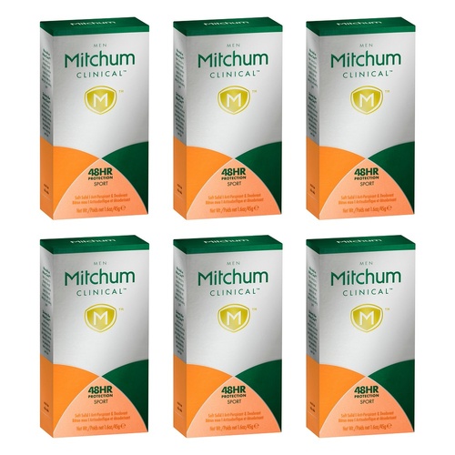 Mitchum Clinical Men Antiperspirant Deodorant Sport 45g Pack of 6