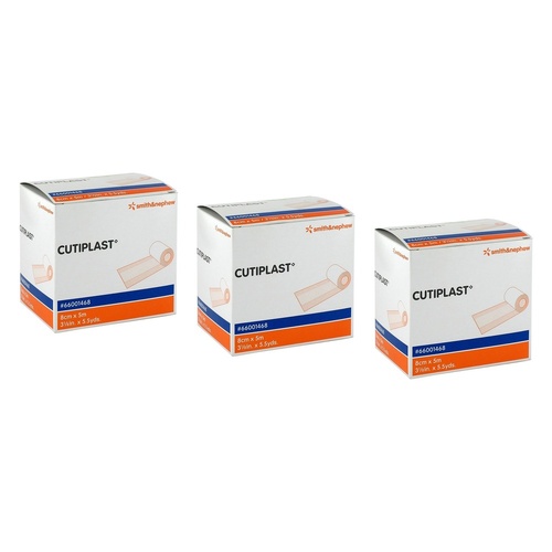 Cutiplast Wound Dressing Roll 8cm x 5m Pack of 3