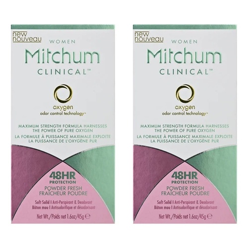 Mitchum Women Clinical Antiperspirant Deodorant Powder Fresh 45g Pack of 2