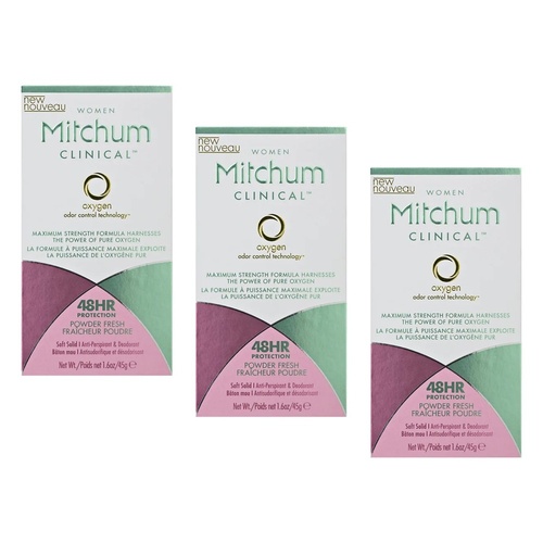Mitchum Women Clinical Antiperspirant Deodorant Powder Fresh 45g Pack of 3