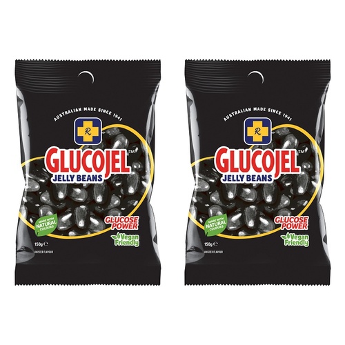 Glucojels Jelly Beans Aniseed Flavour 150g x 36 Bundle of 2