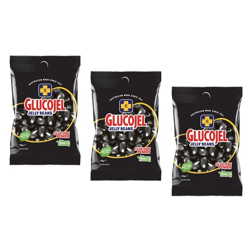 Glucojels Jelly Beans Aniseed Flavour 150g x 36 Bundle of 3