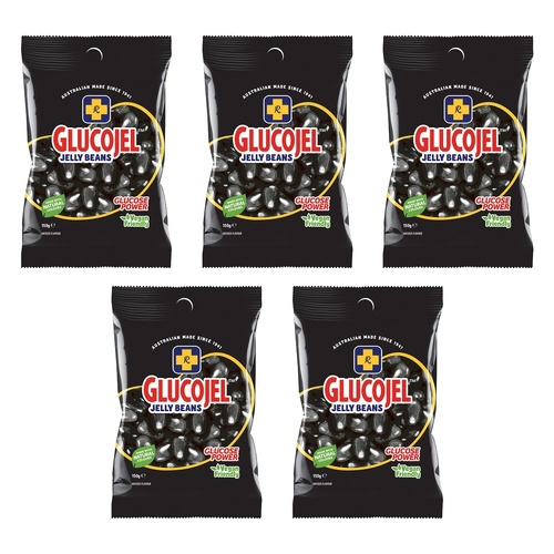 Glucojels Jelly Beans Aniseed Flavour 150g x 36 Bundle of 5