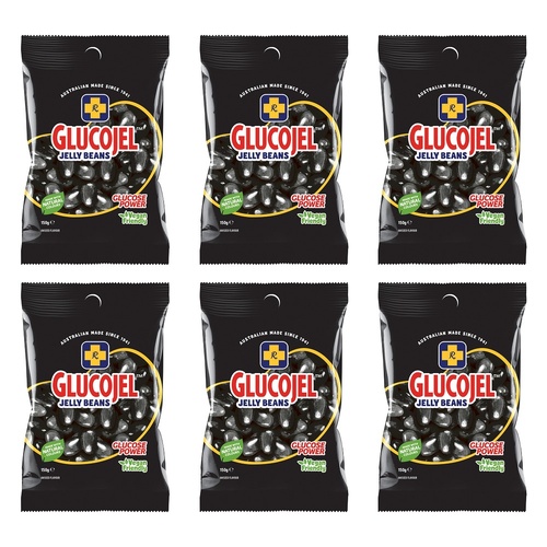 Glucojels Jelly Beans Aniseed Flavour 150g x 36 Bundle of 6