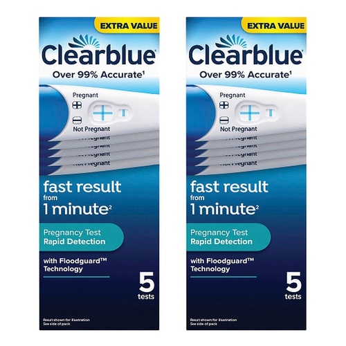 Clearblue Rapid Detection Pregnancy Test 5 Pack Bundle of 2