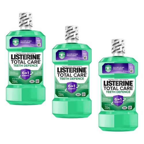 Listerine Total Care Teeth Defence Mouthwash 250mL Pack of 3