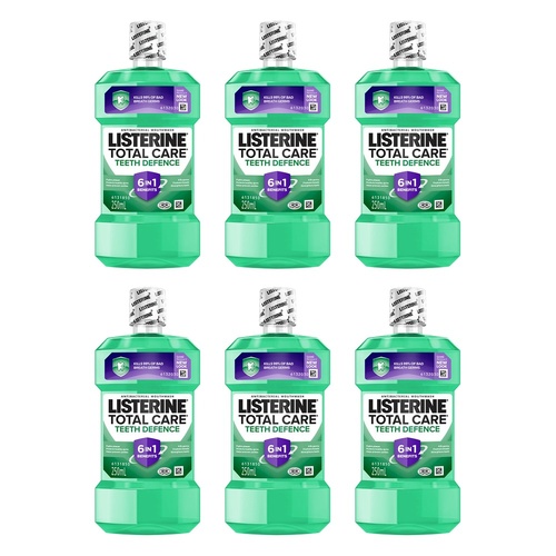 Listerine Total Care Teeth Defence Mouthwash 250mL Pack of 6