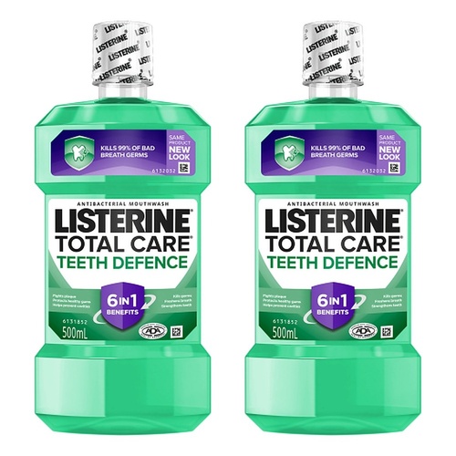 Listerine Total Care Teeth Defence Mouthwash 500mL Pack of 2