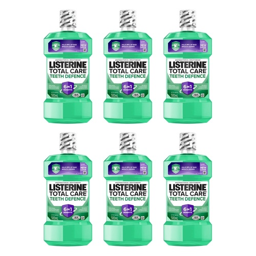 Listerine Total Care Teeth Defence Mouthwash 500mL Pack of 6