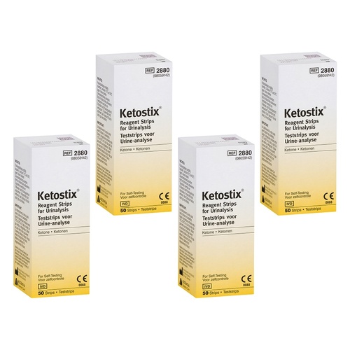 Ketostix Ketone Reagent Strips 50 Pack Bundle of 4