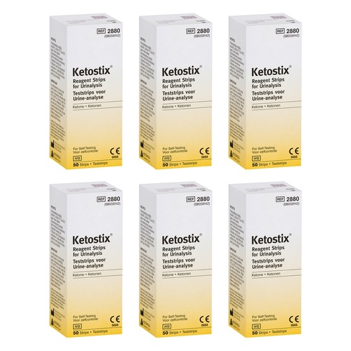 Ketostix Ketone Reagent Strips 50 Pack Bundle of 6