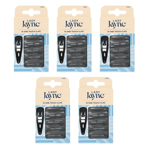 Lady Jayne Black One Touch Clips 10 Pack x 3 Bundle of 5