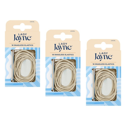 Lady Jayne Blonde Snagless Elastics 18 Pack Bundle of 3
